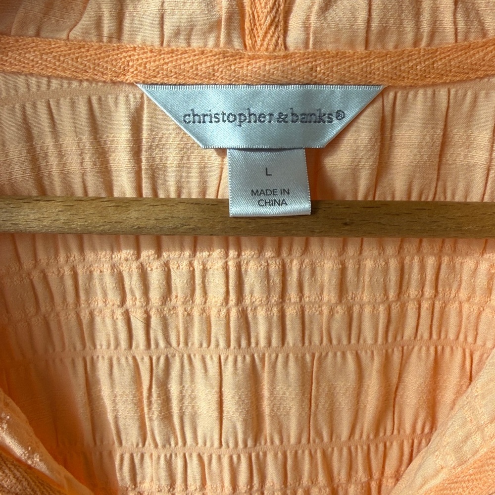 Christopher & Banks Crinkle Texture Zip Front Hooded Jacket Lightweight Layer - Picture 3 of 8